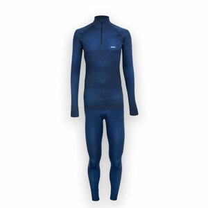 Pánsky 100% merino set Extreme Zip - tričko a spodky - tmavo modrá, M - Medium
