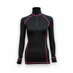 Dámske merino tričko ZIP - čierna, M - Medium